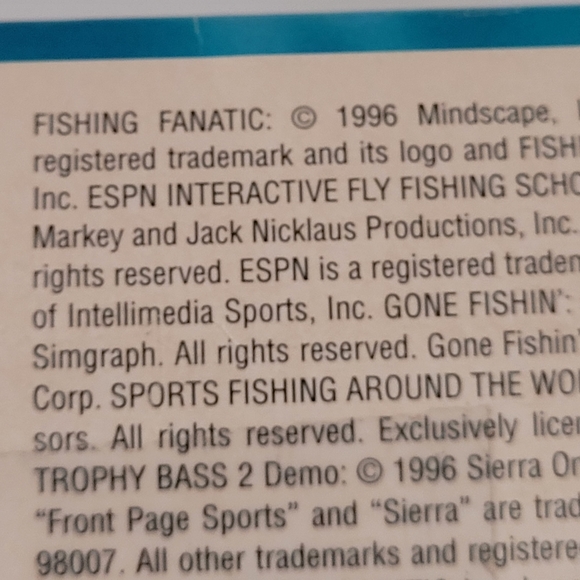 Ultra Rare Vintage FISHING FANATIC  (1996, PC CD-ROM) 3-Disc Boxset & Fish Pen. - Picture 6 of 13